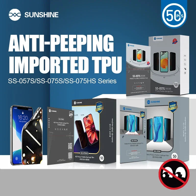 SUNSHINE SS-075S SS-075HS SS-057S HD Privacy TPU Hydrogel Film Mobile Phone Screen Protector Matte for SS890C Series,870C,Y22 Tidesmit