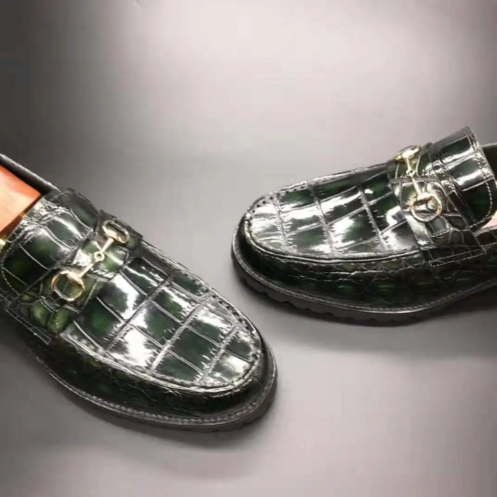 Trendy Custom Color Luxury Shoes Loafers Men Crocodile Leather Slip-on Casual Loafers Handmade Alligator Skin Men's Dress Shoes
