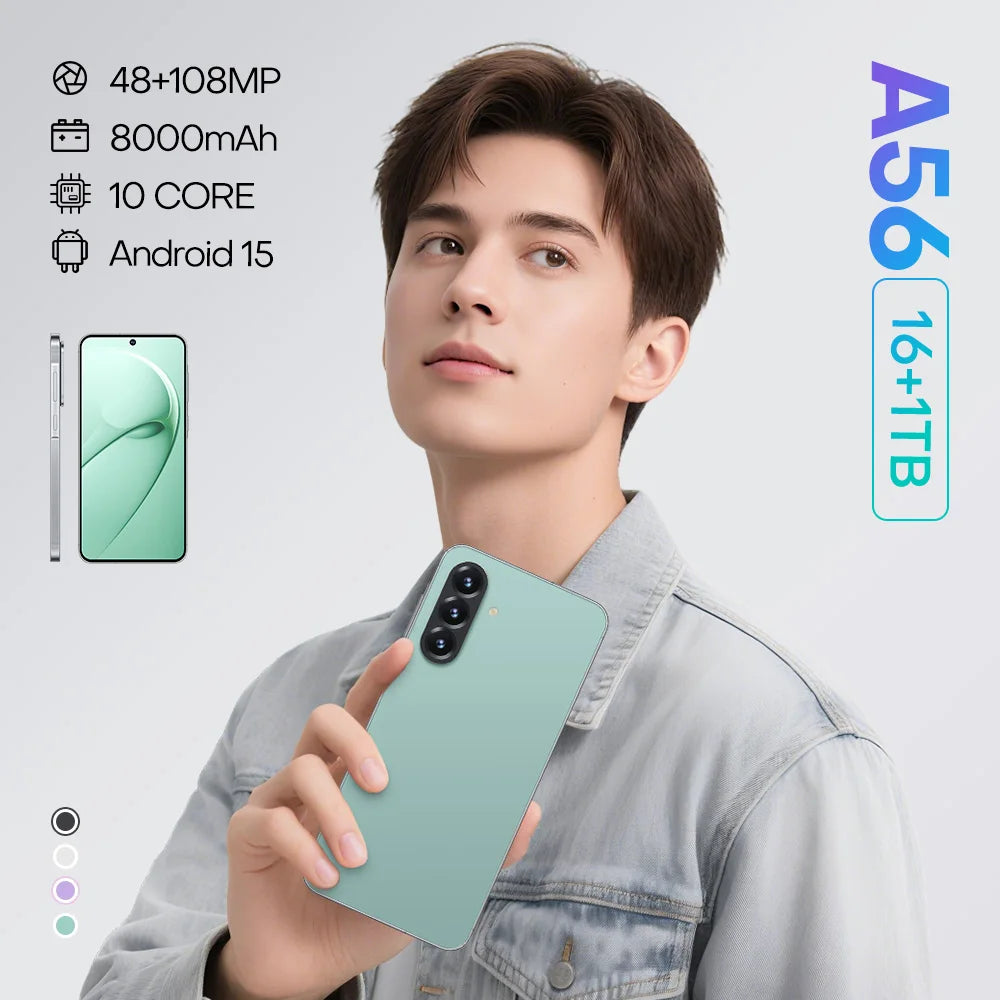 A56 5G Smartphone, 16GB RAM, 1TB Storage, Dual SIM - Tidesmit Tidesmit