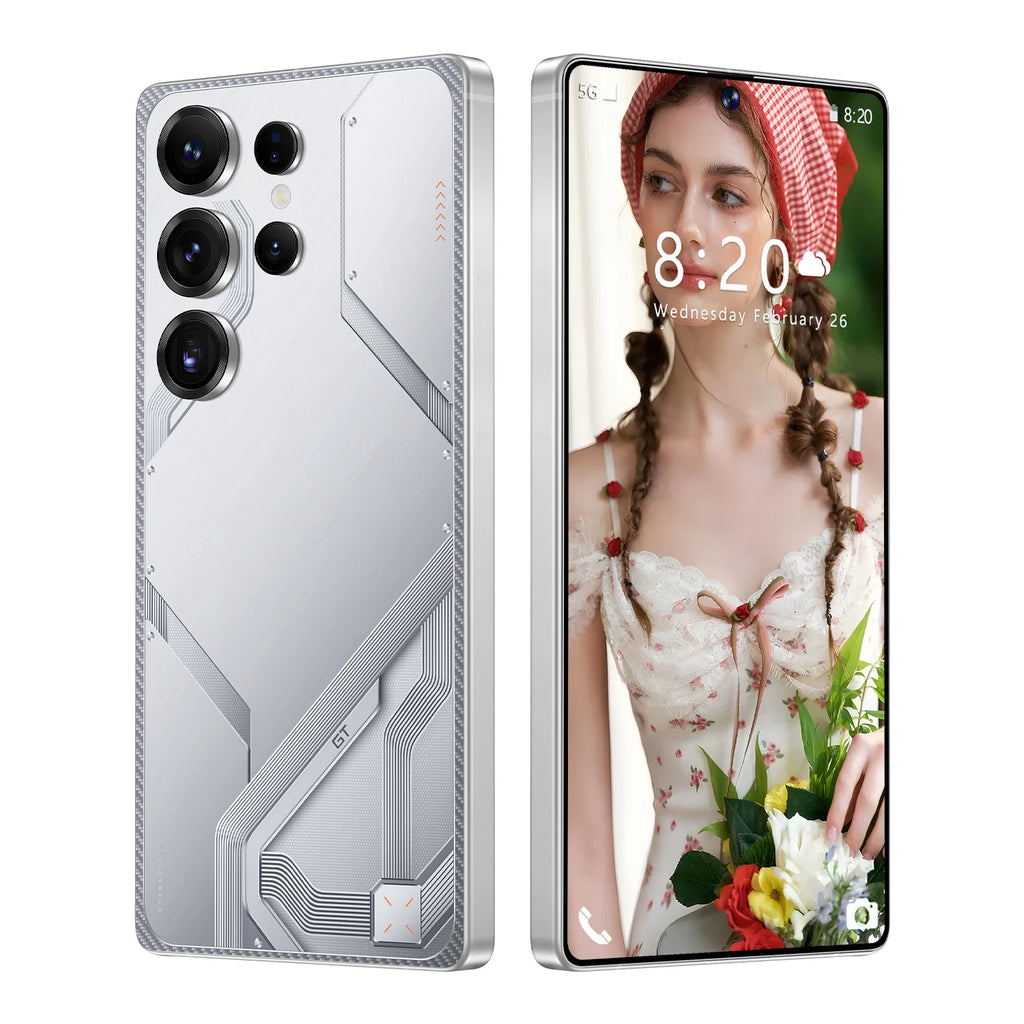 Tidesmit S26 Ultra 5G Android Smartphone with 12GB RAM, 512GB ROM, and 7.3 Inch HD display and stylus included.