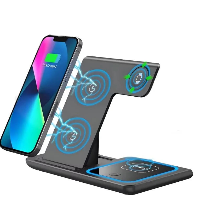 3 in 1 Wireless Charger Multifunction Phone Charging Stand Chargers Wireless Charger for iPhone AirPods Earphone Smart Watch Tidesmit