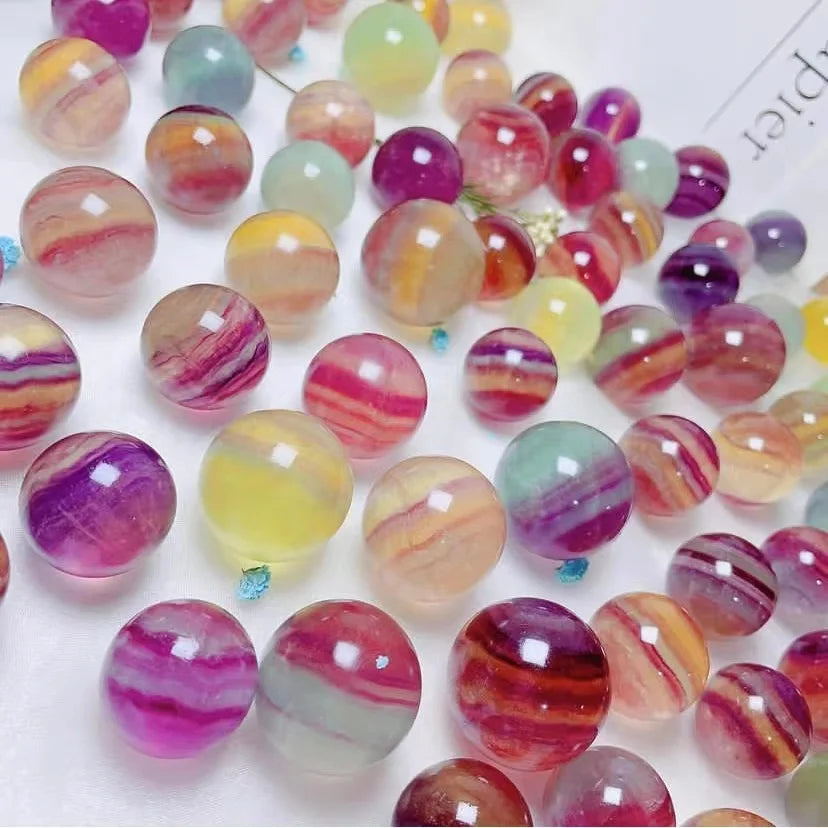 High Quality Crystal Healing Semi Precious Stone Craft Candy Fluorite Spheres