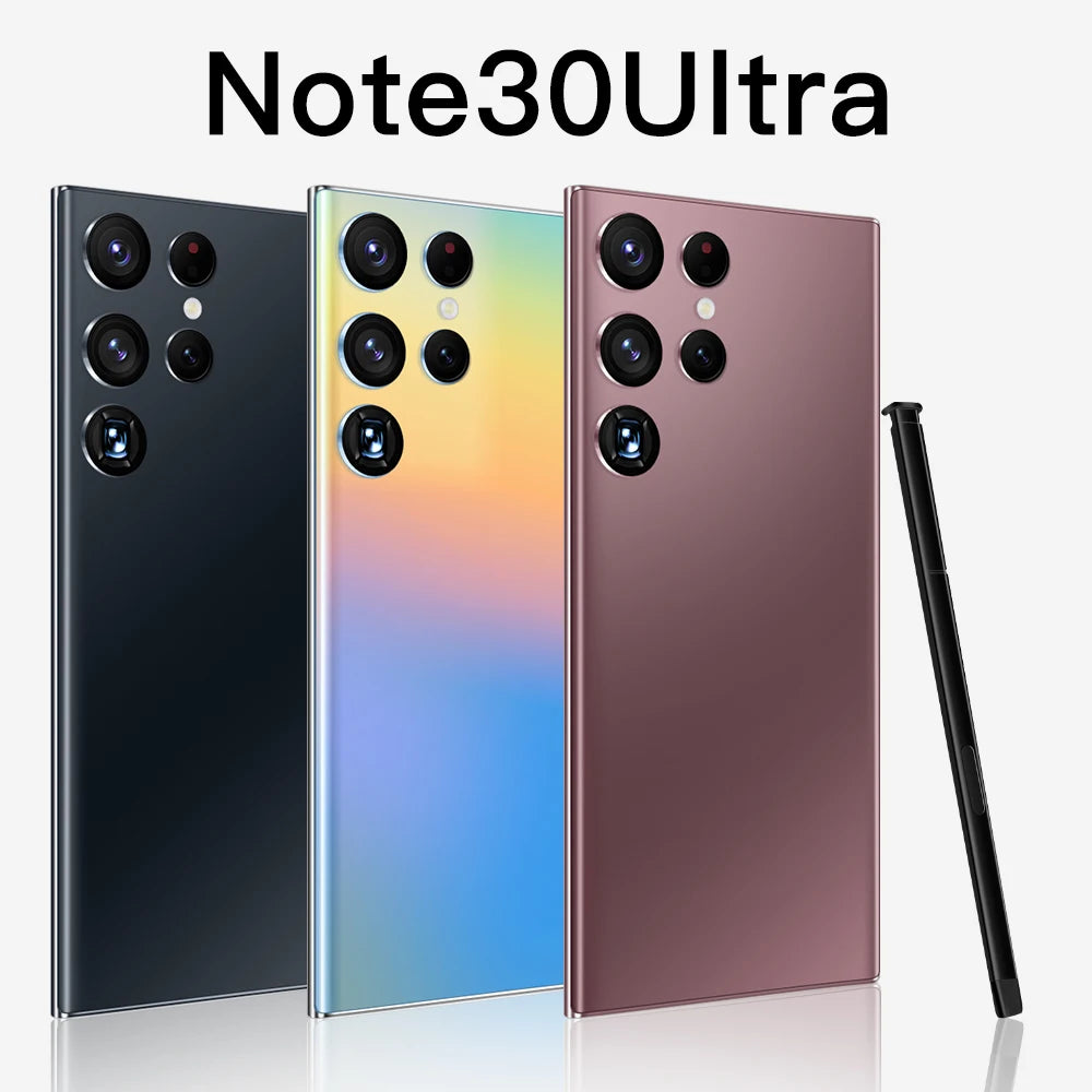 Note30 Ultra Original 5G Smart Phone 48MP+108MP HD Beauty Camera 16GB+1TB Memory 7.3inch Android13 Decacore CPU Tidesmit