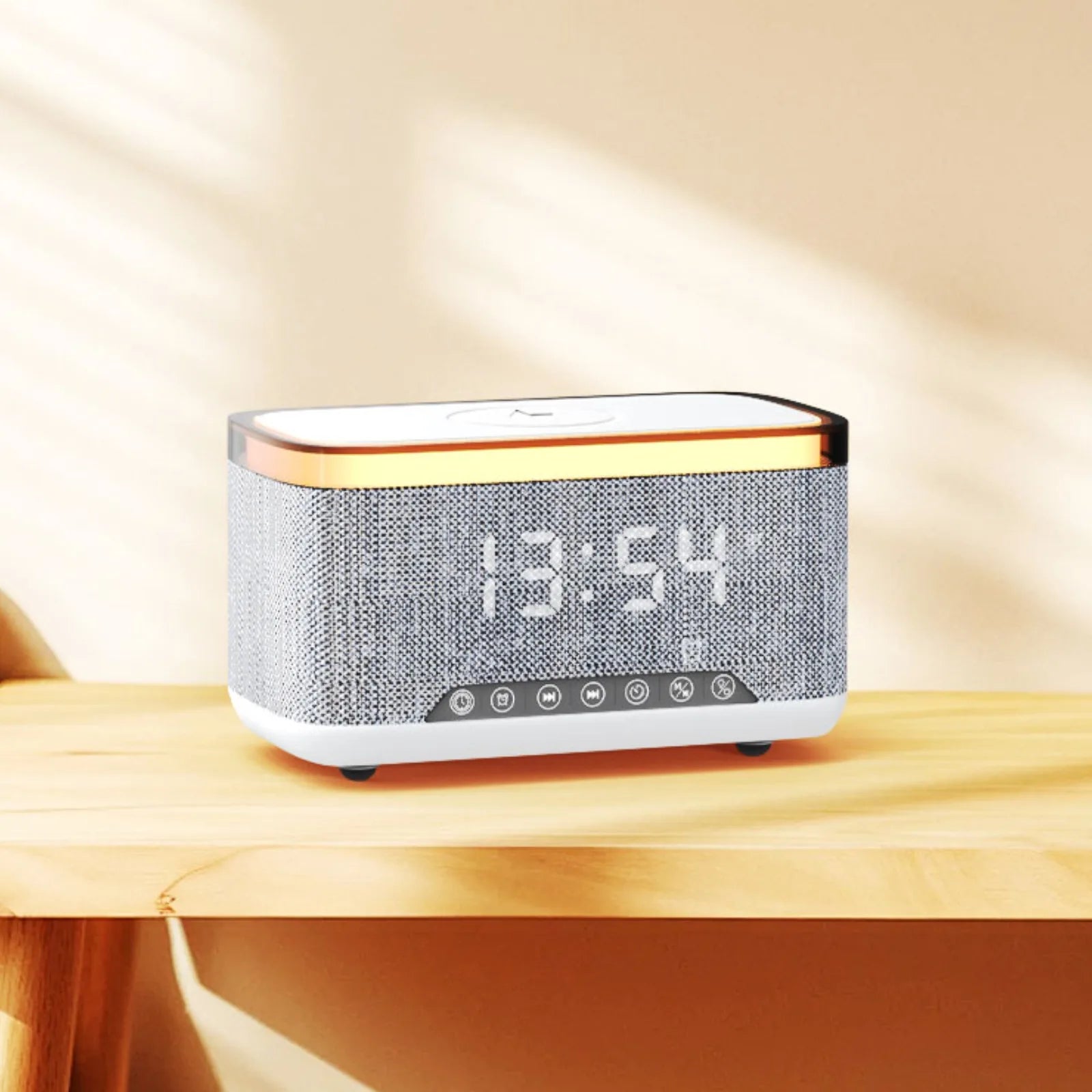 15W Wireless Fast Charger RGB Night Light Temperature Time Digital Alarm Clock Portable Multifunction Bluetooth Charging Speaker Tidesmit