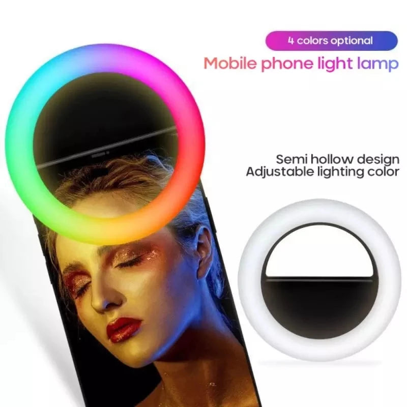 Top Selling Dimmable Clip-on RGB Led Selfie Ring Light Fill Lamp for Mobile Phone Photography Tidesmit