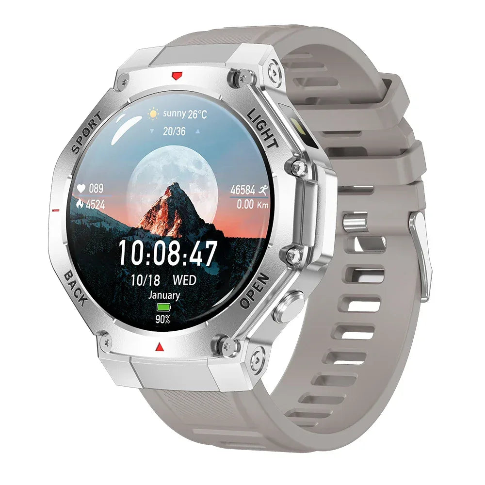 2024 TR3 MAX Men Outdoor Sports Smartwatch 1.53Inch Round BT Call Health Monitoring Smart Watch with Flashlight - Tidesmit