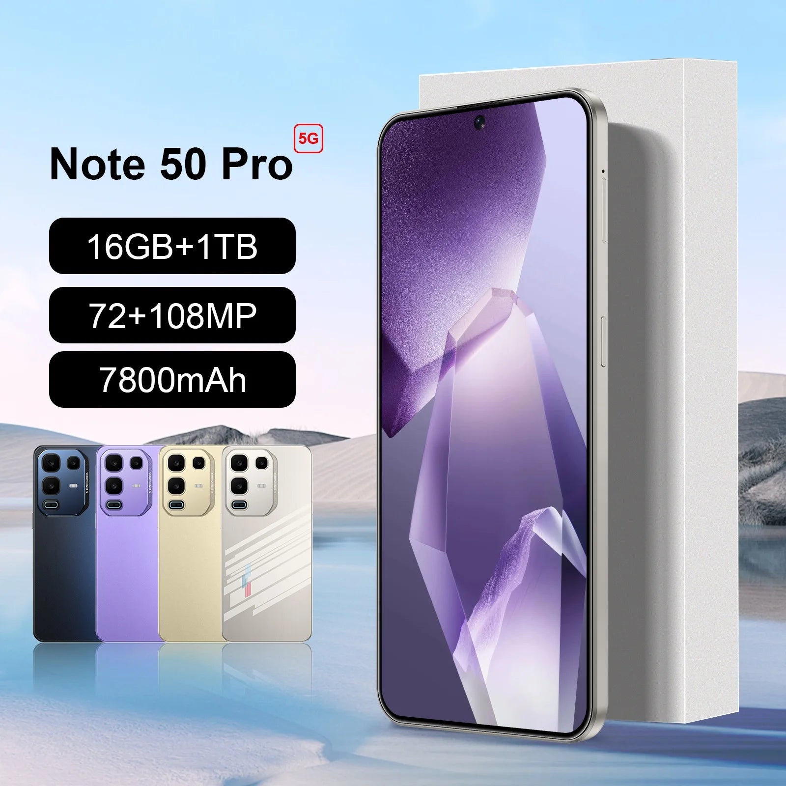Infinix Note 50 Pro 5G smartphone with 16GB RAM 1TB storage and 108MP camera featuring LED display Android 15