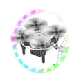 HOSHI FX-41 Aurora Ball Mini Drone Cool RGB Light Protective Design Remote Control for Kids Christmas Gifts White Tidesmit