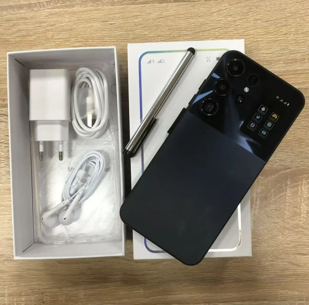 Real high quality 22+1tb s25 ultra smartphone best selling android 15phone cheap 7.3inch s25 ultra smart phone Black 22GB Tidesmit