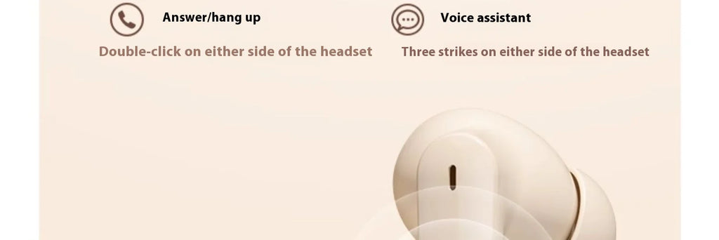 For Bluetooth In-Ear Headset LED Battery Wireless Noise Reduction Long Endurance High Sound Quality for Sports Running Tidesmit