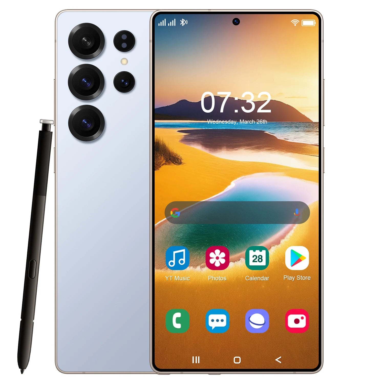 Tidesmit S25 5G Smartphone - 128GB Unlocked Android Mobile, White Blue 4 G 128 GB Tidesmit
