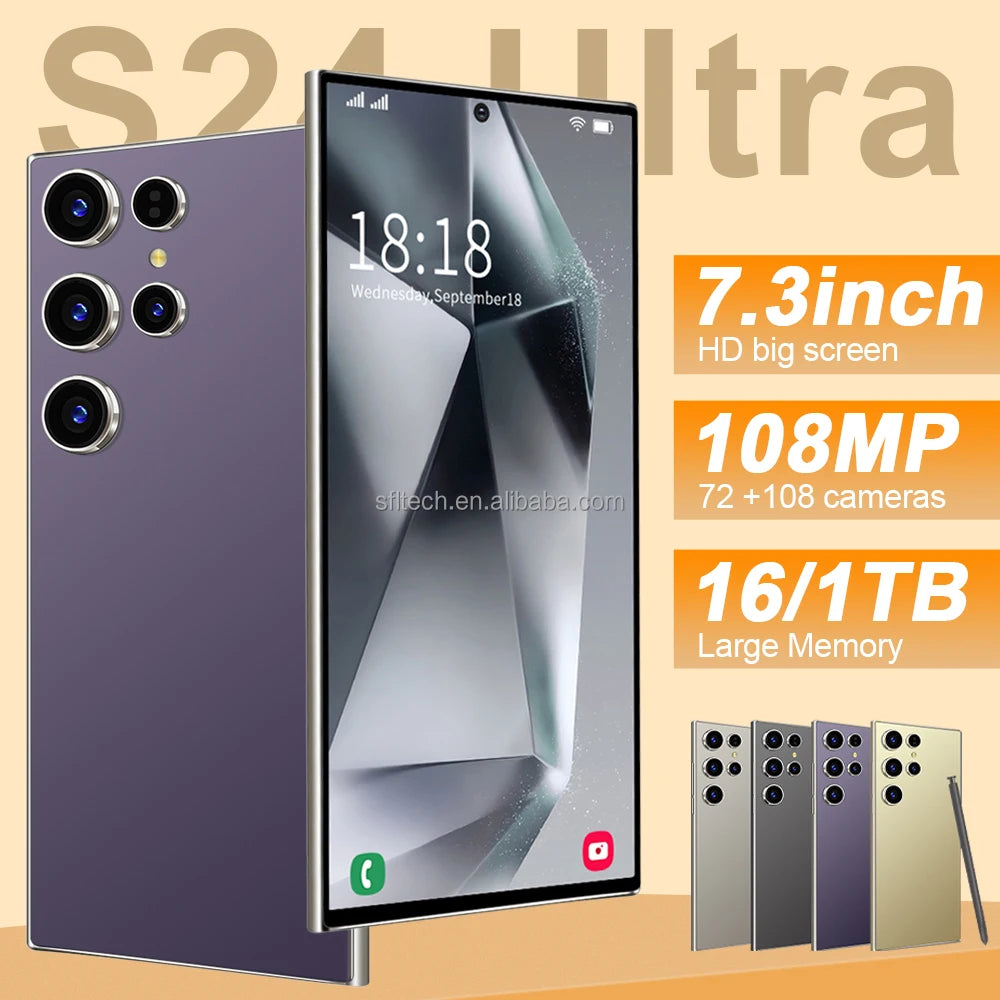 S24 Ultra 5G Smart Phone High Quality 16GB RAM Gaming Phone with Quick Charge Tidesmit