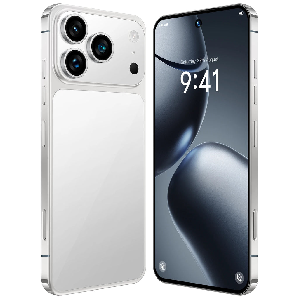 Tidesmit I17 Pro 7.3-inch 5G smartphone with 8000mAh battery, Android 15, and HD camera in sleek finish