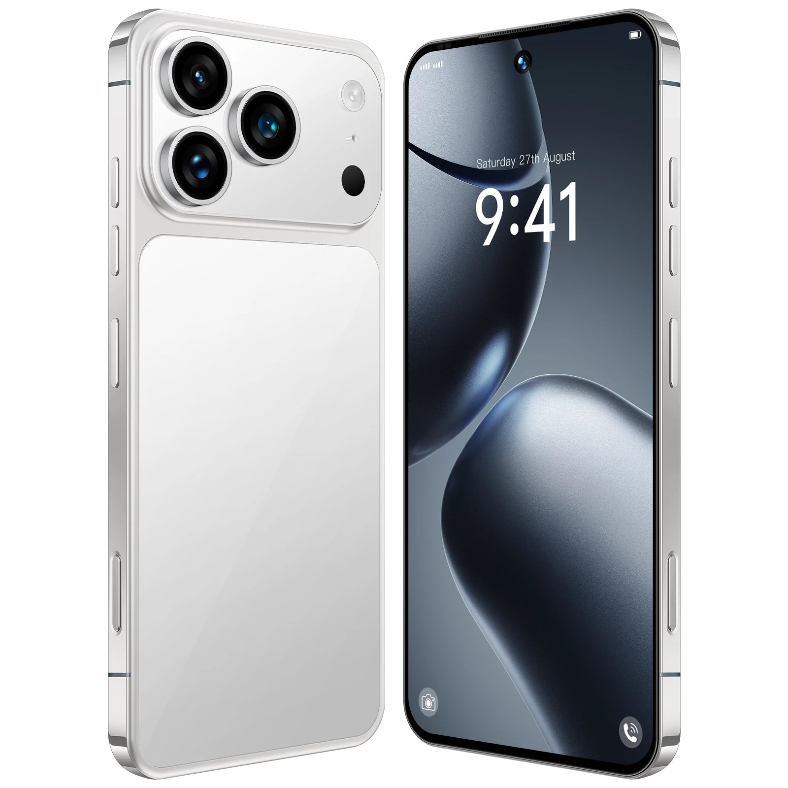 Tidesmit I17 Pro 7.3-inch 5G smartphone with 8000mAh battery, Android 15, and HD camera in sleek finish