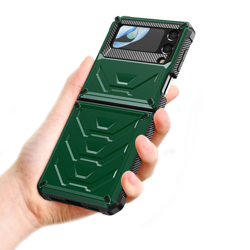 Galaxy Z Flip 4 SM F721 Luxury 6.7 Inch TPU 5G Case Cover PC Screen Protector Shockproof Black Mobile Phone Tidesmit