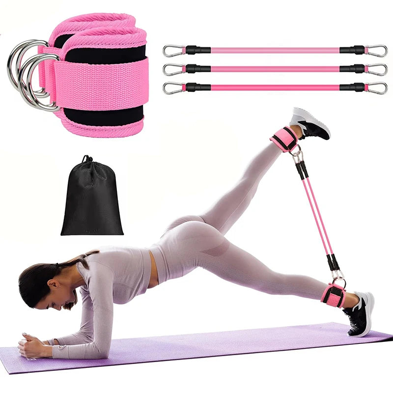 6 Piece Ankle Resistance Bands With Cuffs for Working Out Glute Leg Exercise Booty Workout Equipment Tidesmit