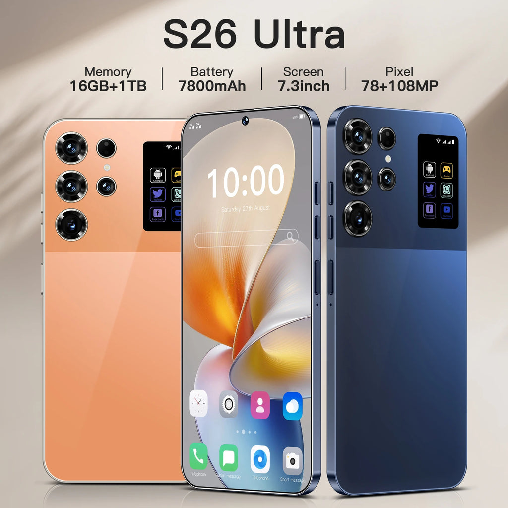 S26 Ultra 5G Smartphone, 16GB RAM, 1TB Storage - Black Tidesmit