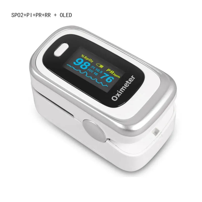 Finger Pulse Fingertip Oled Oximeter SPO2 PR PI RR Blood Oxygen With Respiratory Rate Oximetro De Pulsioximetro Dedo with case