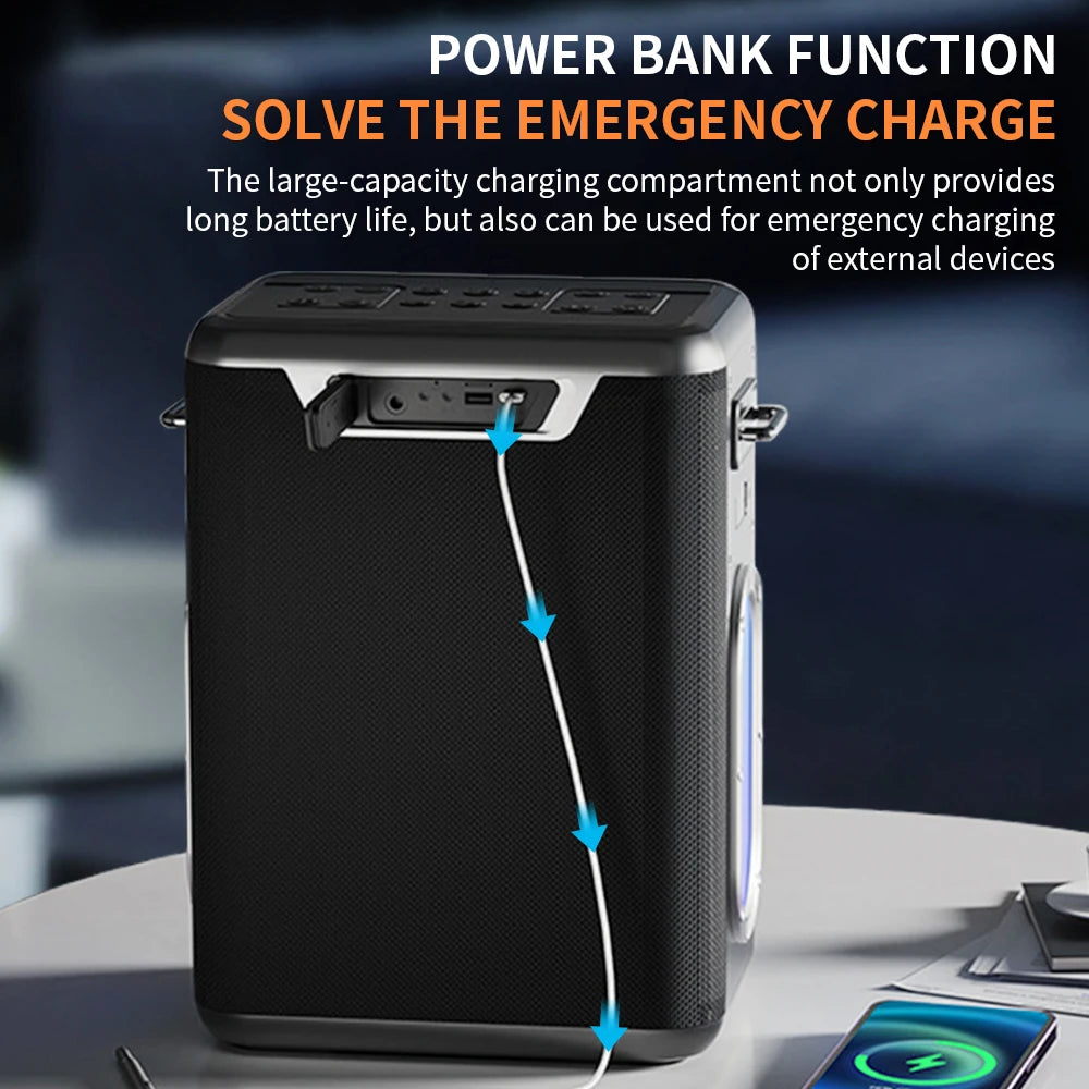 400W High Power Karaoke BT5.3 Speaker Portable 360 Stereo Surround Waterproof Wireless Subwoofer with Dual Microphone Boombox My Store