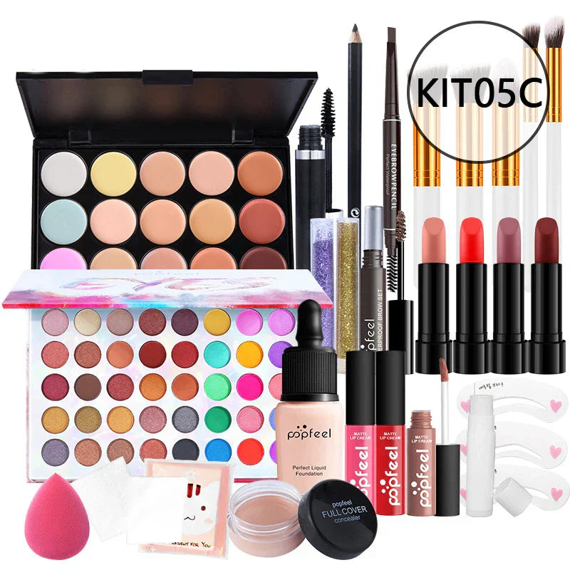 HOT 20 Styles New Arrival Foundation POPFEEL Birthday Gift Makeup Gift Set ALL in ONE Full Professional Makeup Kit for Girl ALIBABA KIT05C Tidesmit
