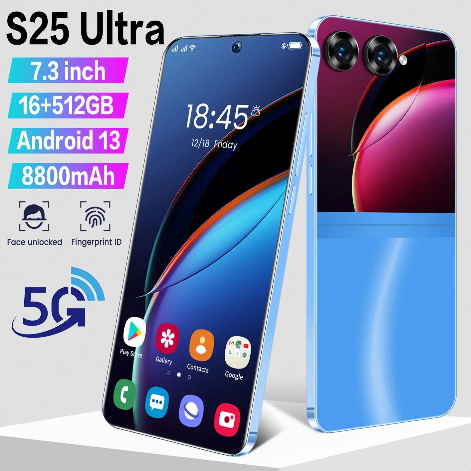 2025 New Design Fold S25 Ultra+ 5G Cell Mobile Phone 14+514GB Huge Memory Android 14 Hot Selling S Fold 24 Smart Phone Tidesmit