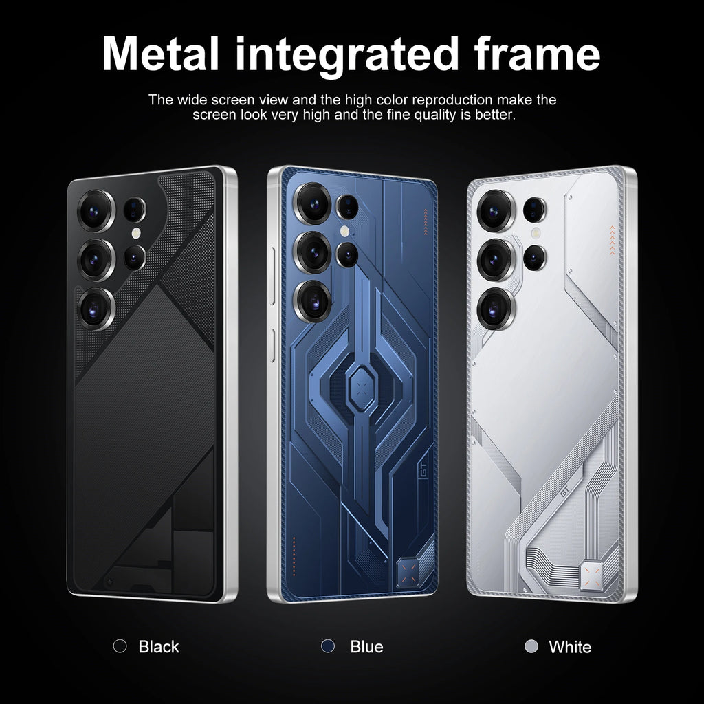 Tidesmit S26 Ultra 5G smartphone side view showing sleek design and immersive 7.3 inch HD display