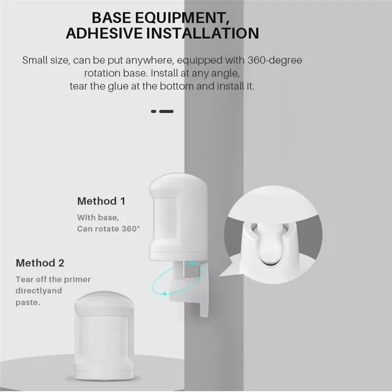 Tuya Zigbee Infrared PIR Motion Sensor Wireless Smart Home Security Device Detects People Movement Android Alarm Made Plastic Tidesmit
