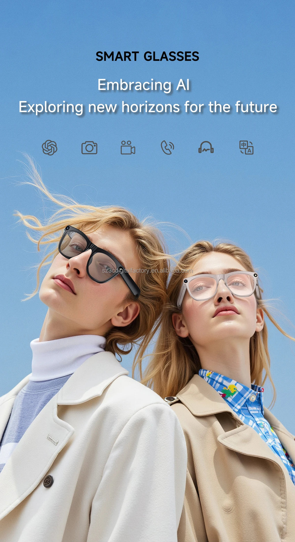 NextGen CY01 Smart Glasses AIPowered Translation 8.0MP Camera Multimedia Player AR Hardware Glasses Tidesmit