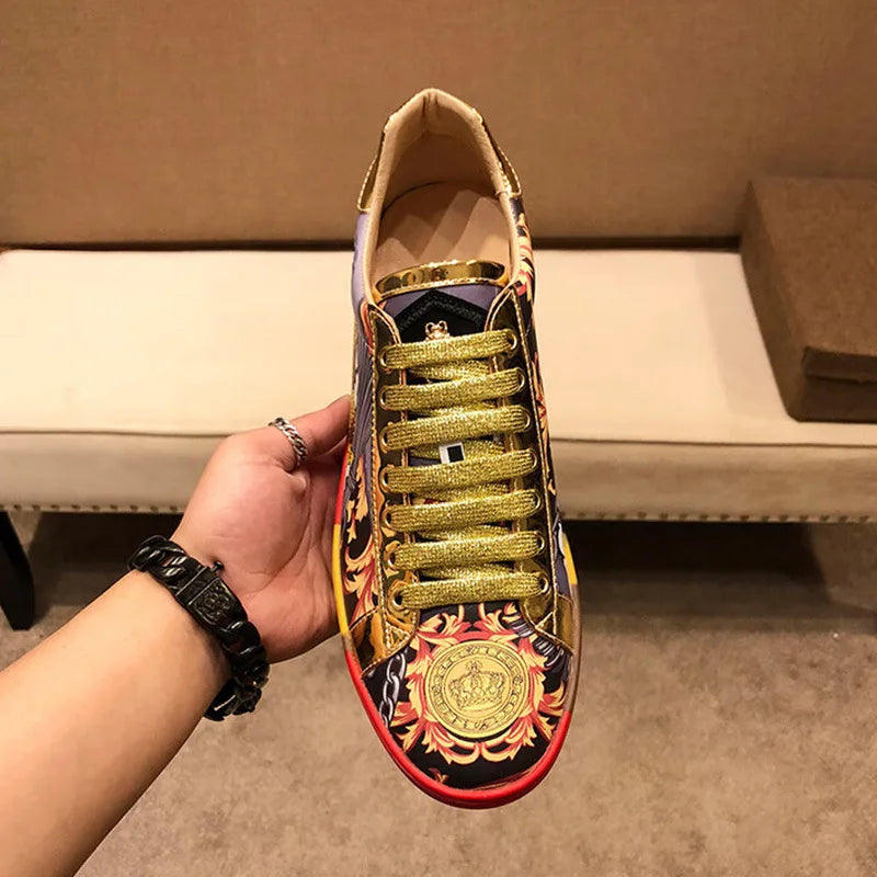 Luxury Designer High-end Genuine Leather Breathable Casual Fashion Men's Sneakers