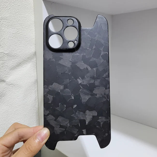 100% Real Carbon Fibre Irregular Shape Phone Cases for Iphone 15 Black Cool Special Iphone Phone Case Custom forged black matte+black box OPP Bag Tidesmit