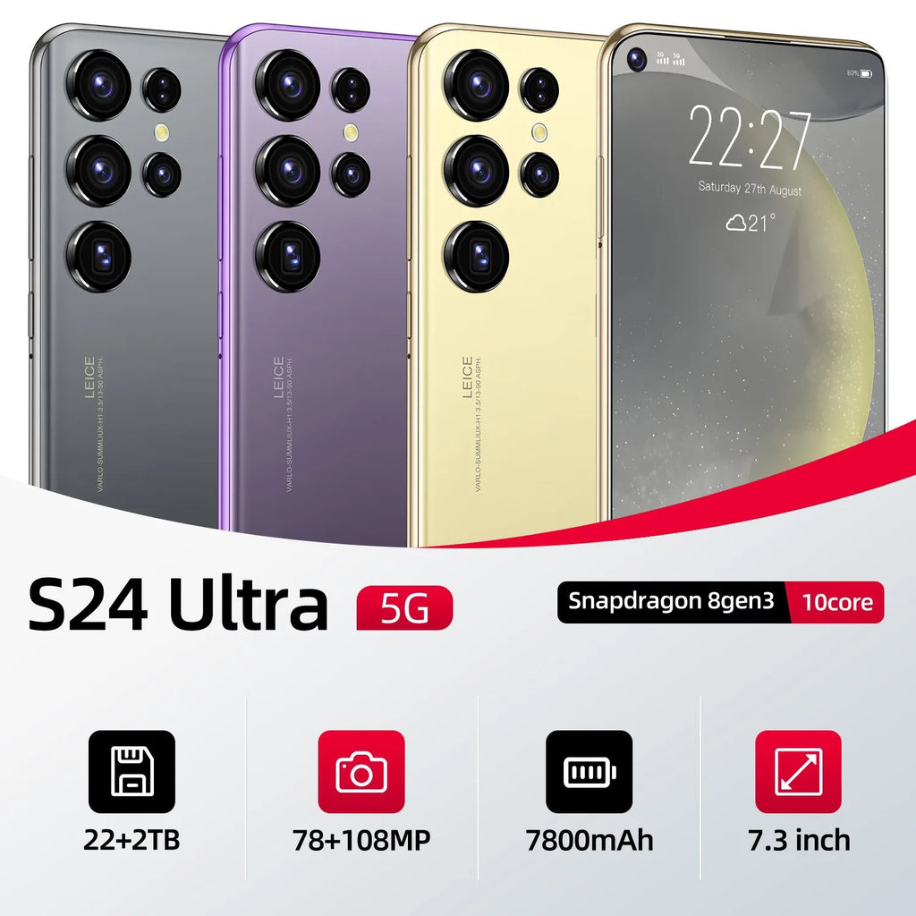 HIGH EQUIPMENT a FLASH SALE 5g Smart Phone with Best Camera Nfc 24 Ultra Android Smart Phone Pliable Android Smart Phones Tidesmit