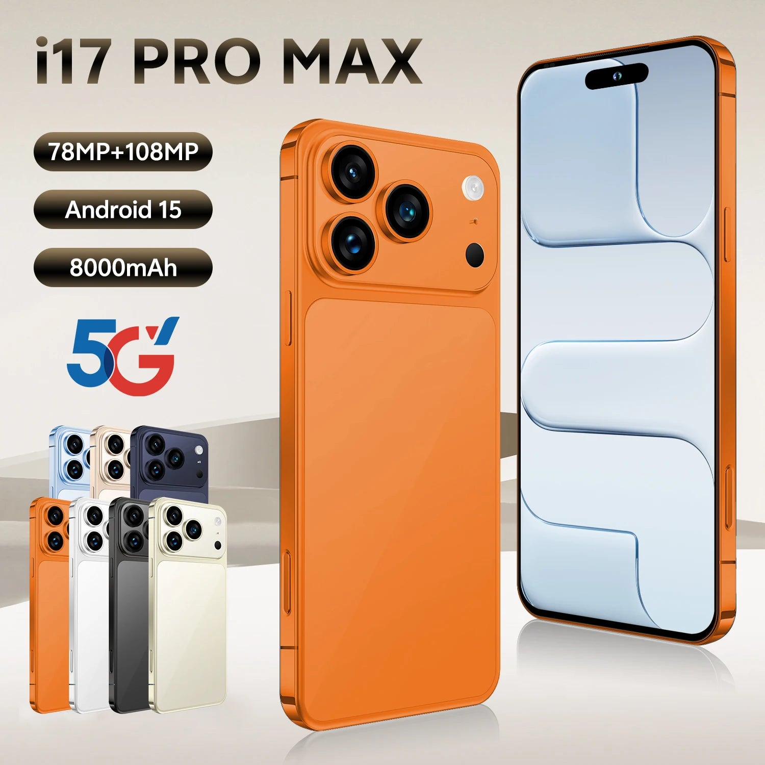 Tidesmit 5G Smartphone, 7.3 Inch AMOLED, 16GB RAM, 1TB Storage, Dual SIM Tidesmit