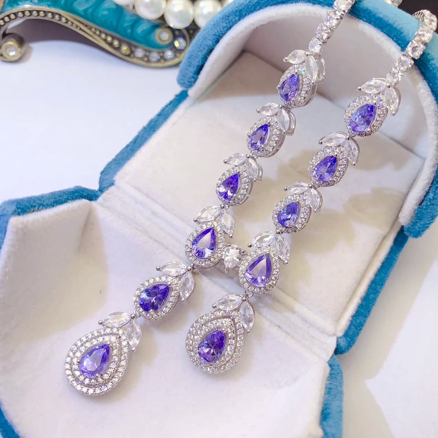 Seasonal Collection 925 Sterling Silver Natural Gemstone Necklace Rotating Catalog Fine Jewelry Supply