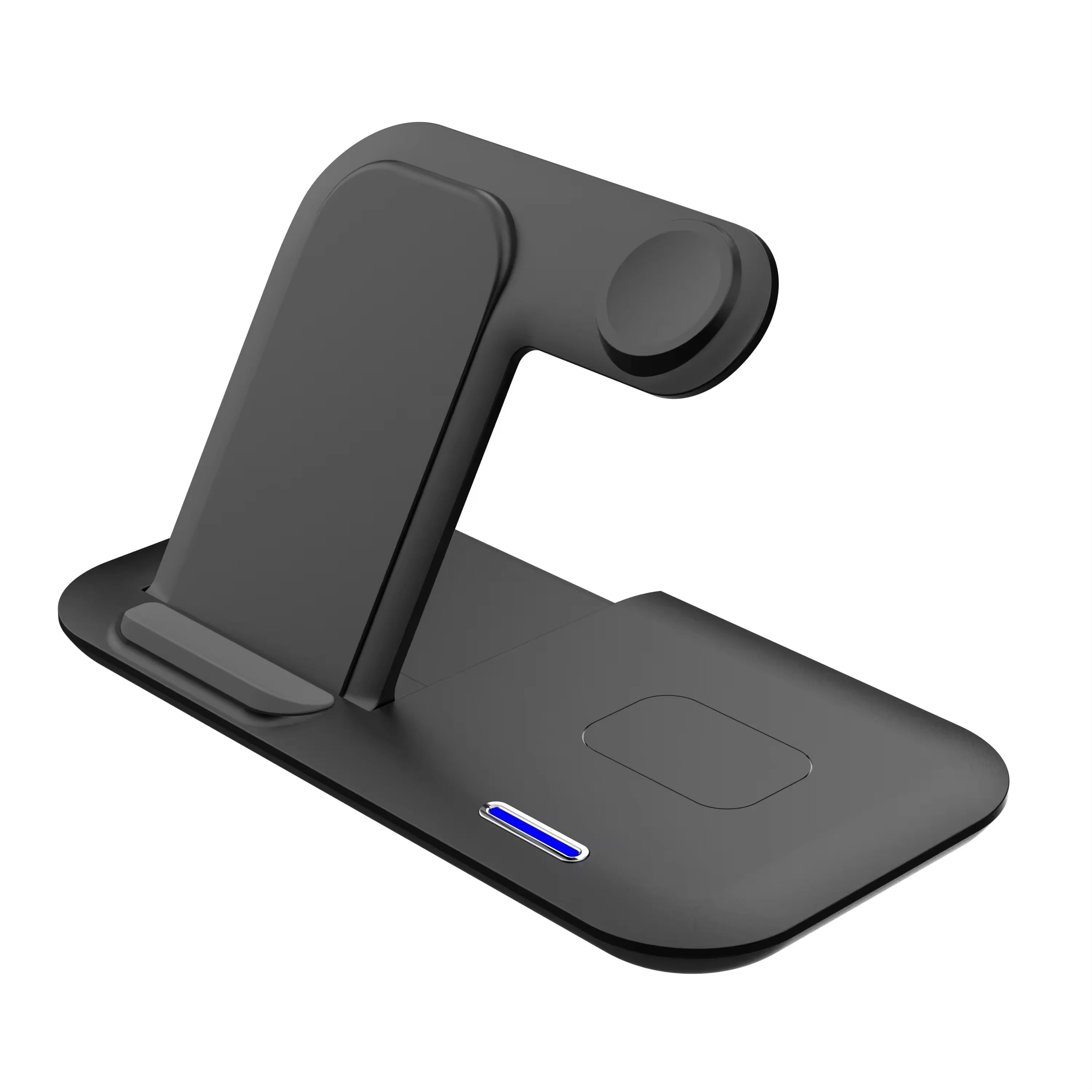 2025 Multifunction Foldable Wireless Charger 15W 3 in 1 Fast Portable Charging Station for Mobile Phone/earphone/watch Tidesmit