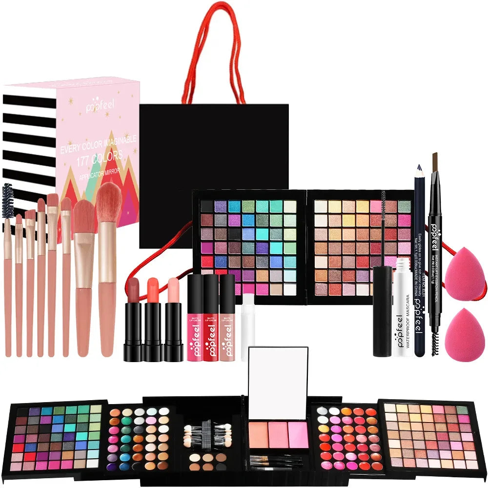 Professional Makeup Kit: 177 Color Eyeshadow Palette Set (BOX006A) Professional Makeup Kits BOX006A Tidesmit