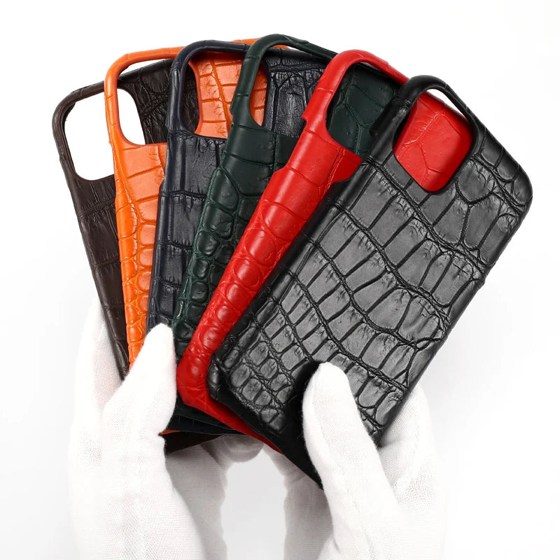 Crocodile Leather iPhone Case: Military-Grade Shock Protection Tidesmit