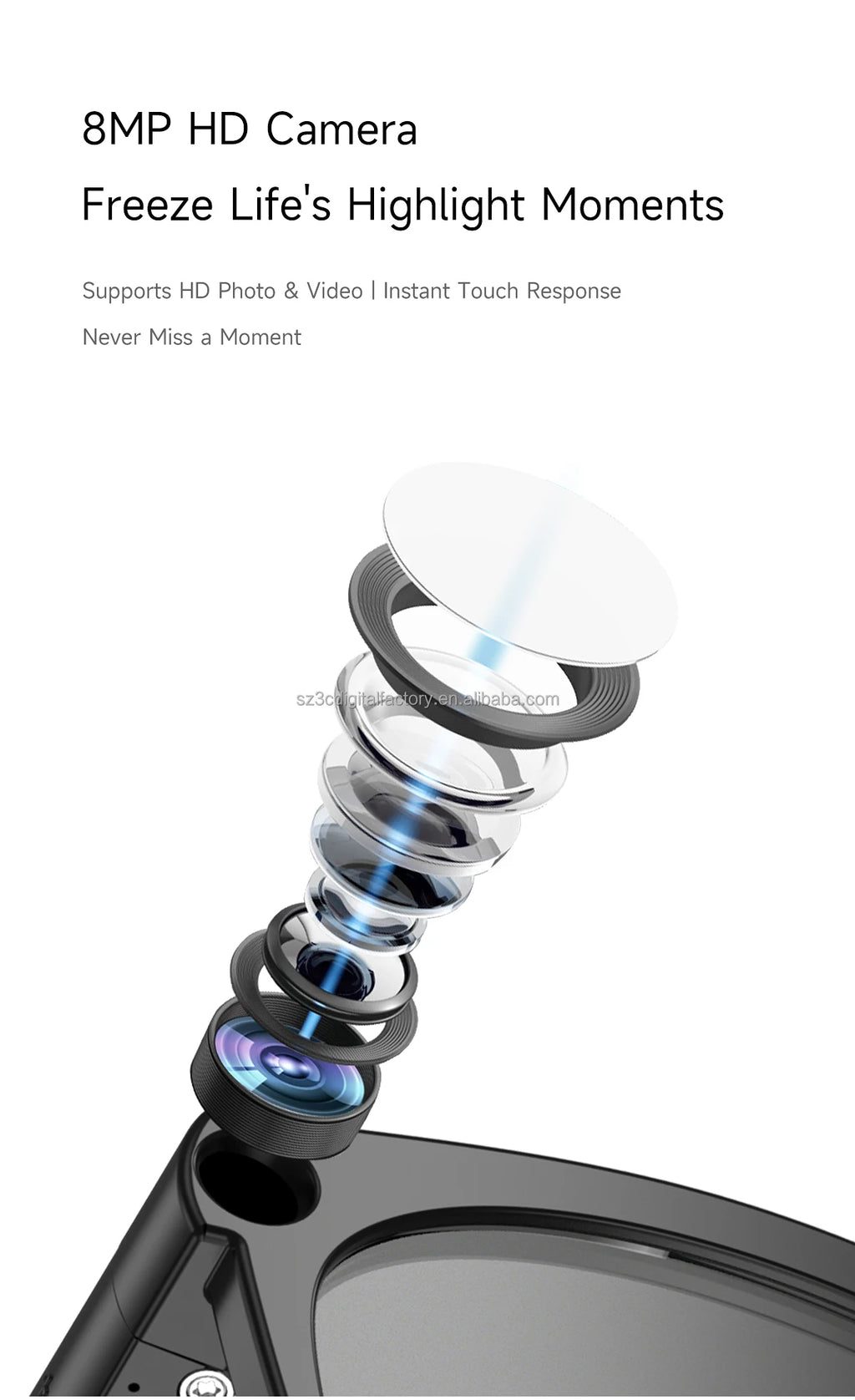 NextGen CY01 Smart Glasses AIPowered Translation 8.0MP Camera Multimedia Player AR Hardware Glasses Tidesmit