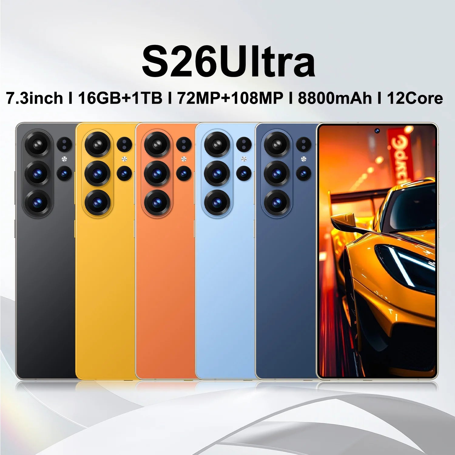 S26 Ultra 5G smartphone with 7.3-inch display 16GB RAM 1TB storage and built-in pen in silver