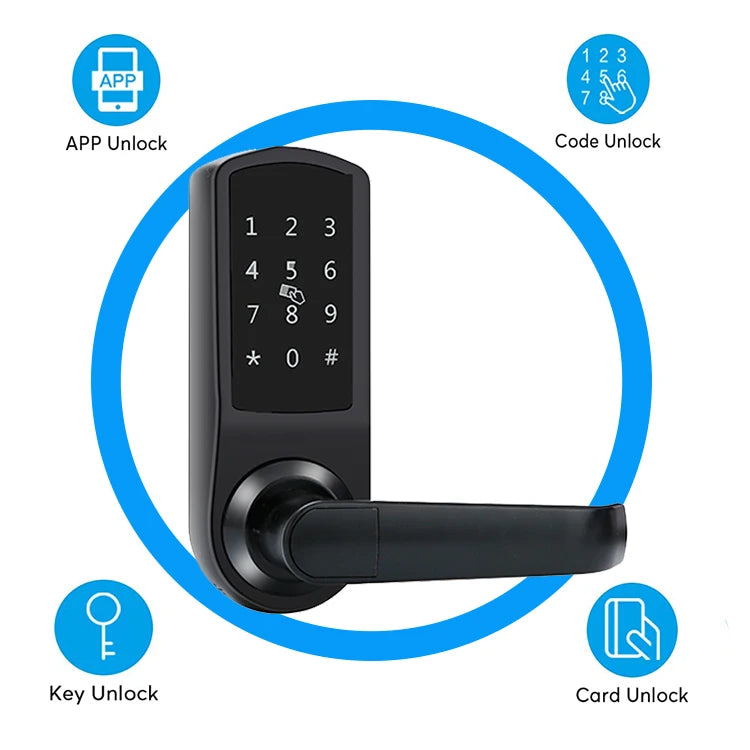 Multiple Entry APP Keypad Code Key RDID Card Systems Smart Home Devices Smart Door Lock Keyless Deadbolt Lock Tidesmit