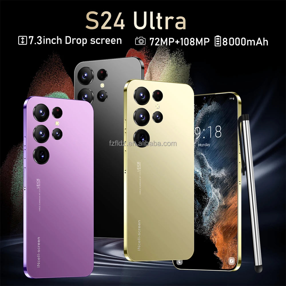 Tidesmit S24 Ultra 5G smartphone with 7.3 inch HD screen 16GB RAM and 1TB storage in sleek premium design