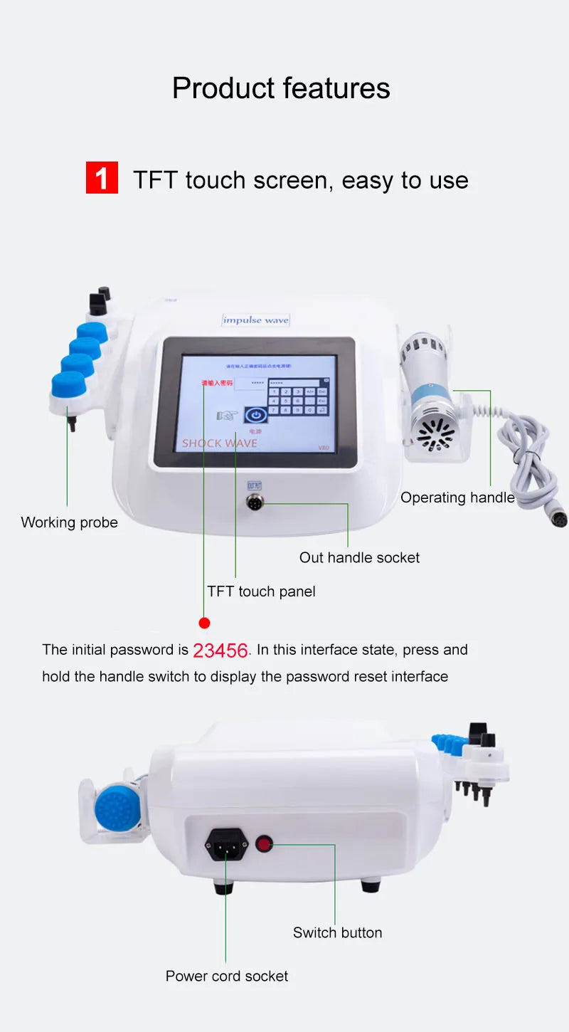 Shockwave Therapy Machine for Back Pain Relief | Portable Electric Massager Massage Chairs Tidesmit
