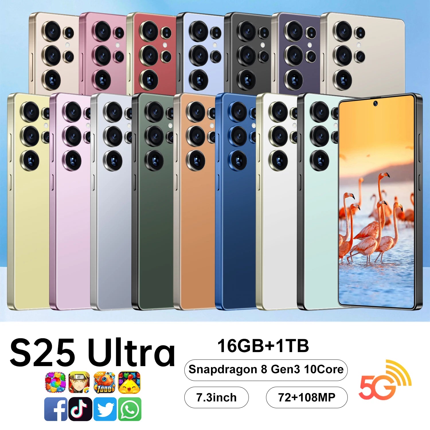 S25 Ultra 5G smartphone side view showing sleek design and large 6.9-inch display with integrated touch pen.