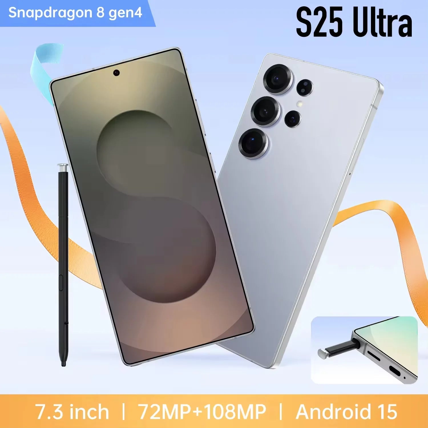 Value Deal S25 Smart Phone Original 7.3-inch Large Screen 16+1TB Storage Cross-border Tidesmit