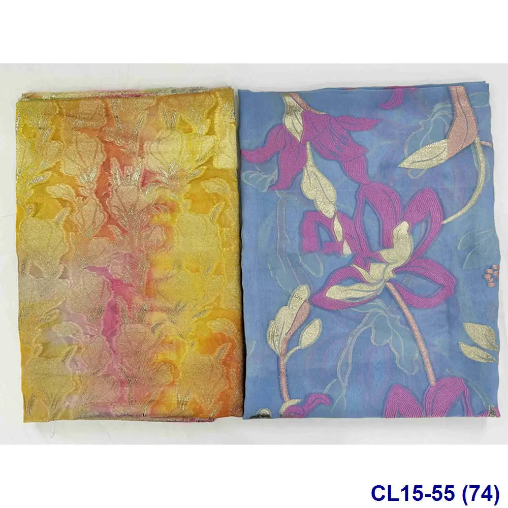 Lisami RTS Luxury Silk Fabric Elegant Multi-Color 3D Metallic Handcut for Dresses Weddings and Curtains
