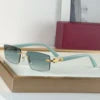 2026 Brand Designer Luxury Men's Sunglasses Rectangular Borderless Gradient Lens Unisex Titanium Frame UV400 Optical Properties