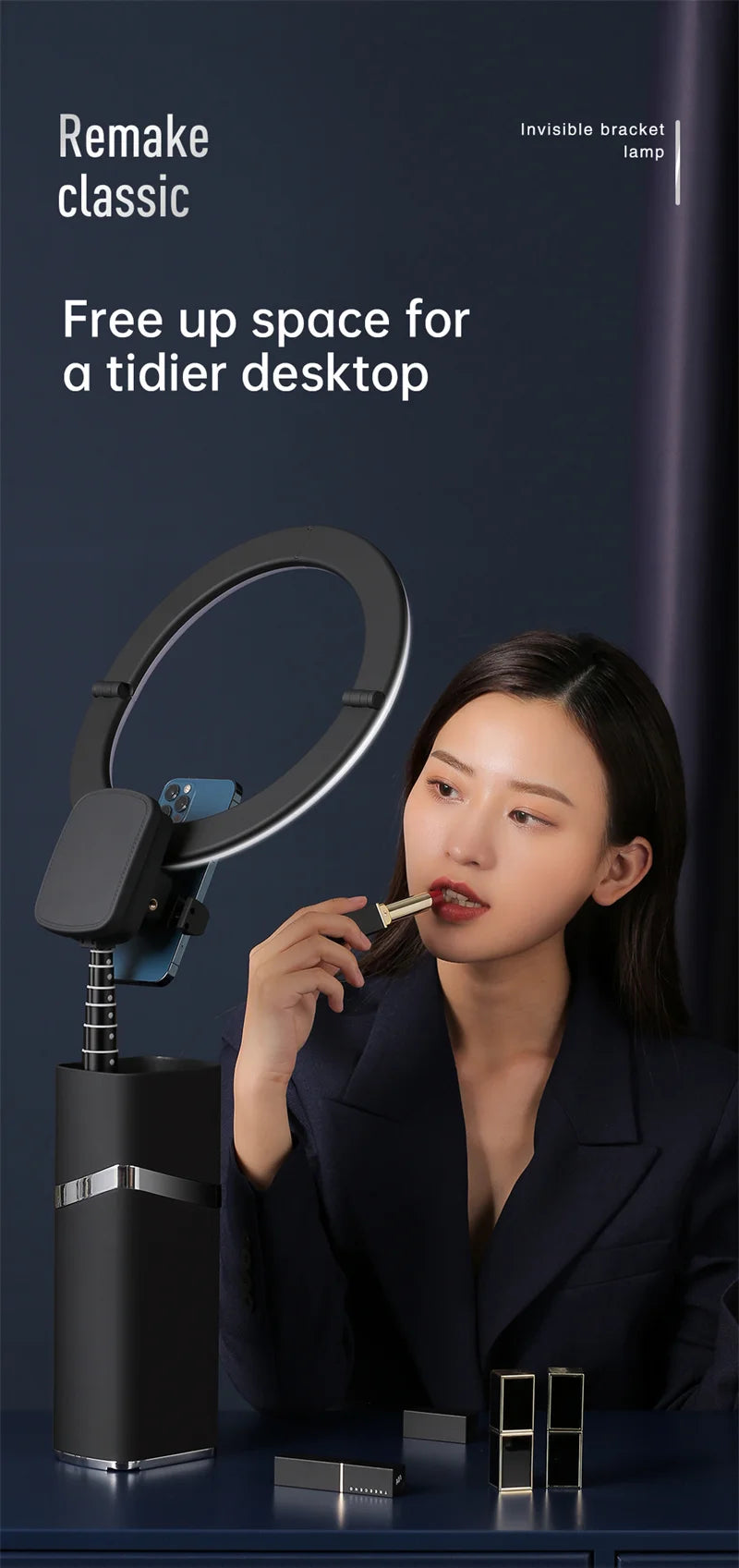 Hot yy-1 pink selfish phone small ring tiktok light photo and video production battery powered ring light 360 photo studio Tidesmit