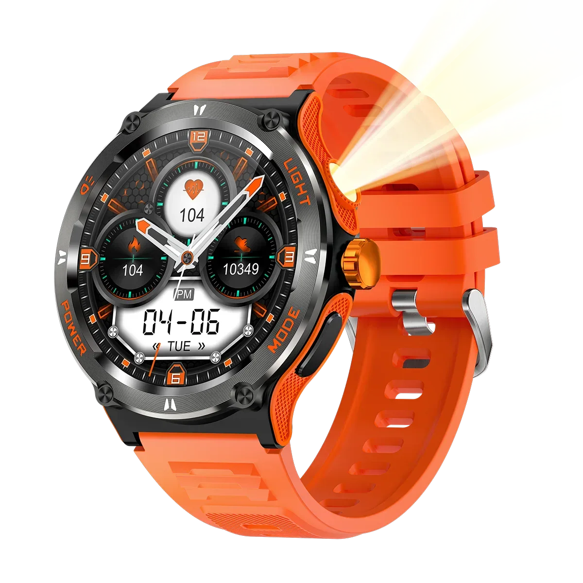 OEM ODM Supplier Electronic Digital KT76 Smartwatch Flashlight 3ATM Waterproof Swimming Running Sport Smart Watch for Men - Tidesmit