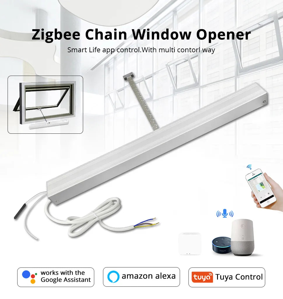 Tidesmit Zigbee Smart Electric Window Opener with Remote App Control Tidesmit