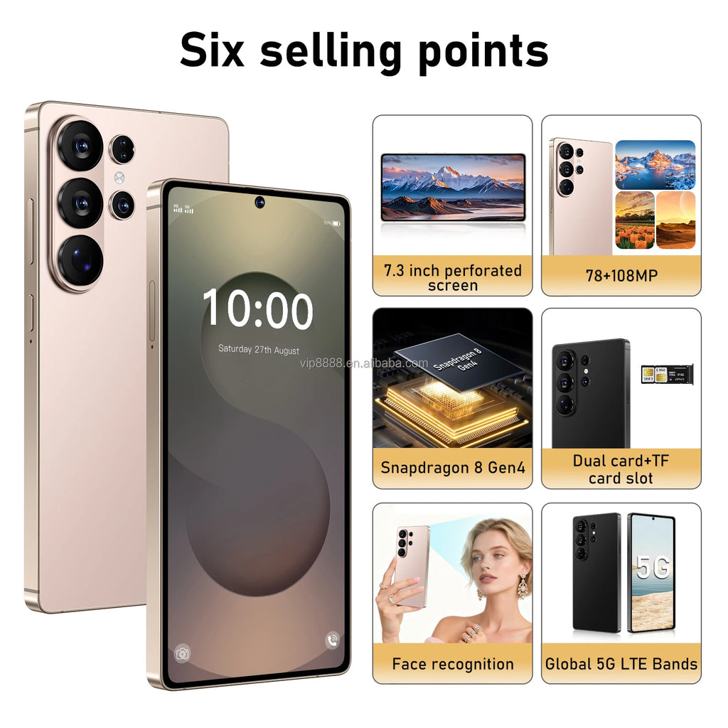 S26 Ultra smartphone featuring 7.3 inch display, Android 15, 108MP camera, and 22GB RAM, 11th product image view.