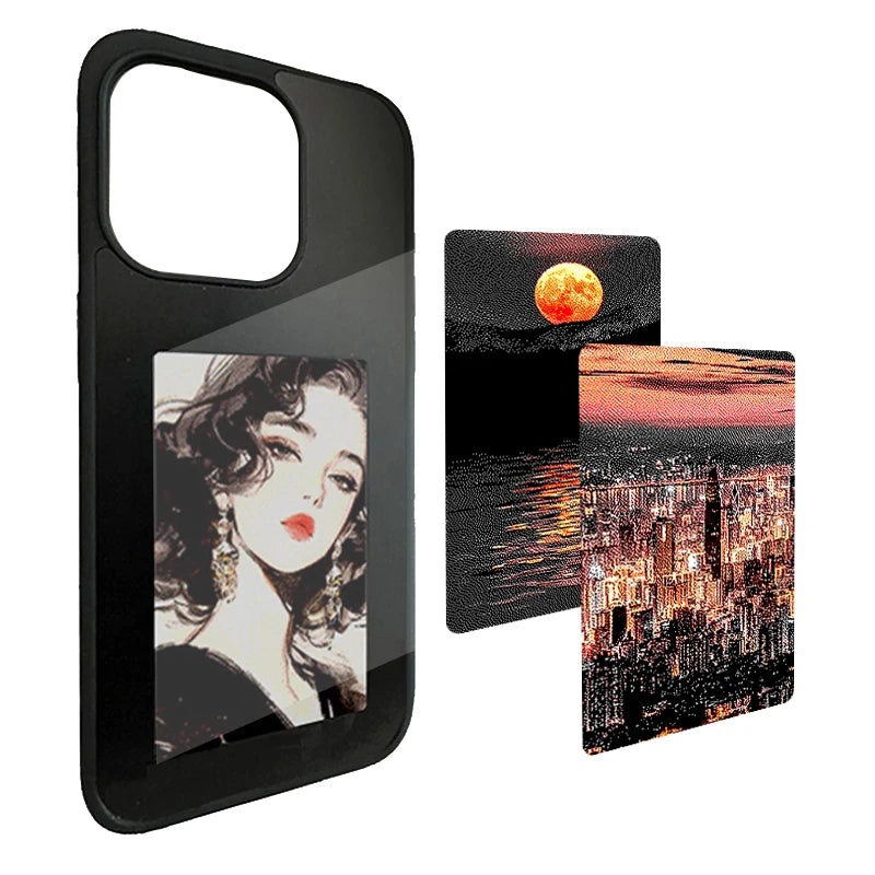 New Designer NFC Smart E Ink Screen Display Smart NFC Phone Cases for iPhone 13 14 15 Pro Max DIY Tidesmit